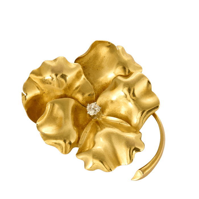 Broche Broche Fleur Or jaune et Diamants 58 Facettes DV6846-1