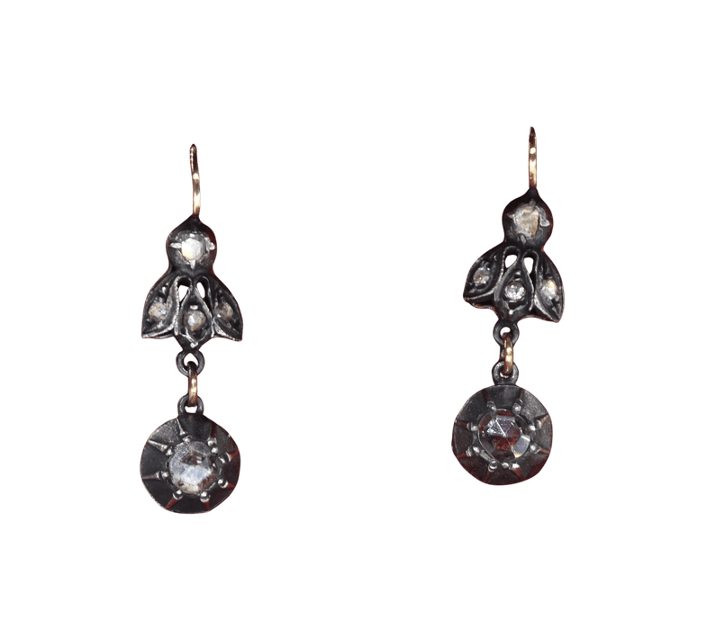 Boucles d'oreilles Boucles d'oreilles anciennes de l'époque victorienne 58 Facettes