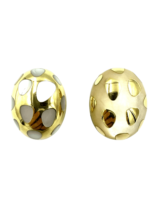 Boucles d'oreilles TIFFANY & Co. - Boucles d’oreilles or jaune et nacre 58 Facettes