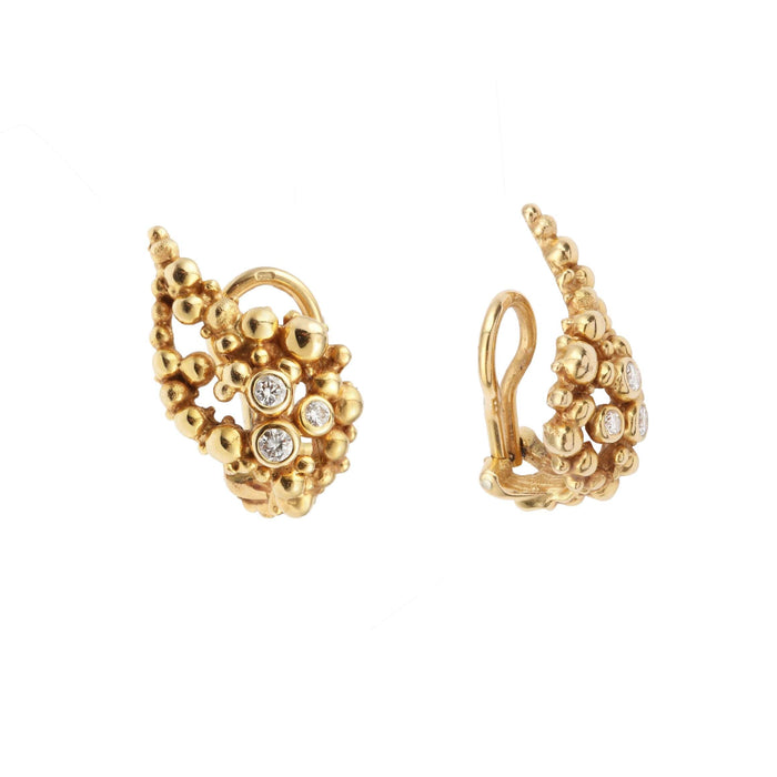 Boucles d'oreilles Boucles d'Oreilles Gilbert Albert, Or jaune & Raisin Diamants 58 Facettes BS160