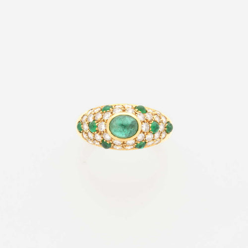 Bague 52 Cartier Corinthe - Bague en or jaune 18k, émeraudes et diamants 58 Facettes 22773