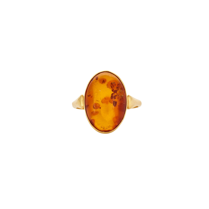 Geelgouden en amberkleurige ring