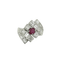 Bague 54 Bague or blanc rubis diamants 58 Facettes