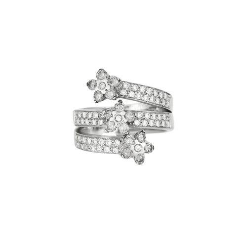 Bague 56 Bague trois joncs en or gris avec diamants 58 Facettes 240 198