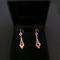 Boucles d'oreilles Dormeuses Or 2 Tons, Pierres Rouges 58 Facettes