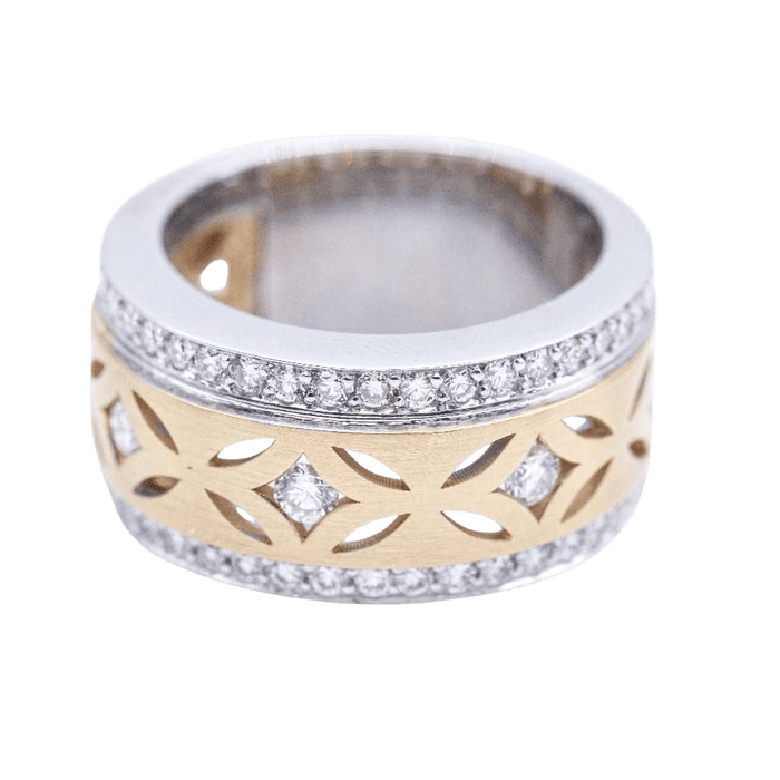 Bague 54 Bague en or bicolore avec diamants 58 Facettes N102904