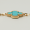 Bracelet Van Cleef & Arpels Vintage Alhambra - Bracelet 5 motifs en or jaune, turquoise et diamants 58 Facettes