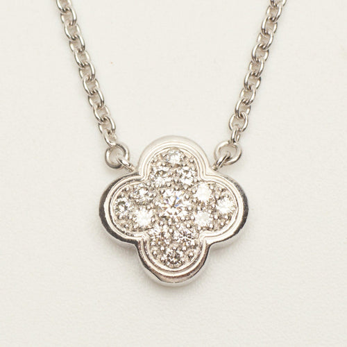 Collier Van Cleef & Arpels Pure Alhambra - Collier en or blanc 18 carats et diamants 58 Facettes