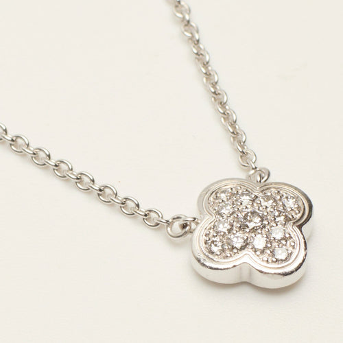 Collier Van Cleef & Arpels Pure Alhambra - Collier en or blanc 18 carats et diamants 58 Facettes