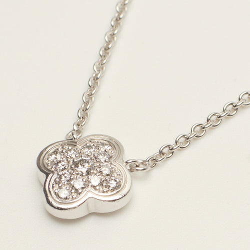 Collier Van Cleef & Arpels Pure Alhambra - Collier en or blanc 18 carats et diamants 58 Facettes