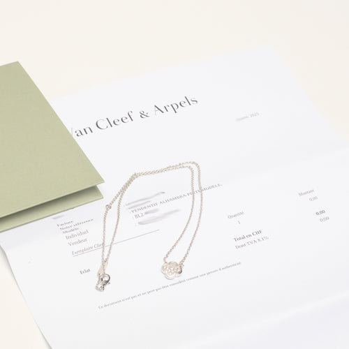 Collier Van Cleef & Arpels Pure Alhambra - Collier en or blanc 18 carats et diamants 58 Facettes