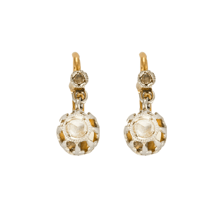 Boucles d'oreilles Dormeuses or jaune et diamants 58 Facettes 240006