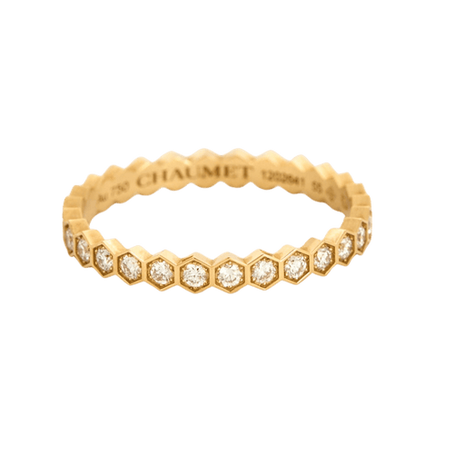 Bague 55 CHAUMET - Bague bee my love or jaune diamants 58 Facettes 58FSoho1