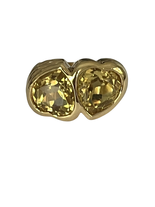 REPOSSI - Heart-cut citrine yellow gold ring