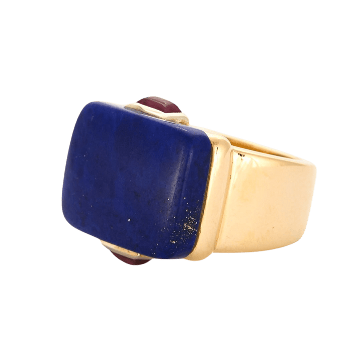 Bague 53 Bague Fred en or jaune lapis-lazuli et rubis 58 Facettes DV2998-2