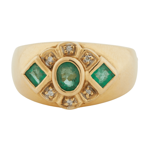 Bague 55 Bague Or Jaune - Emeraudes et Diamants 58 Facettes RÉF 6200/10