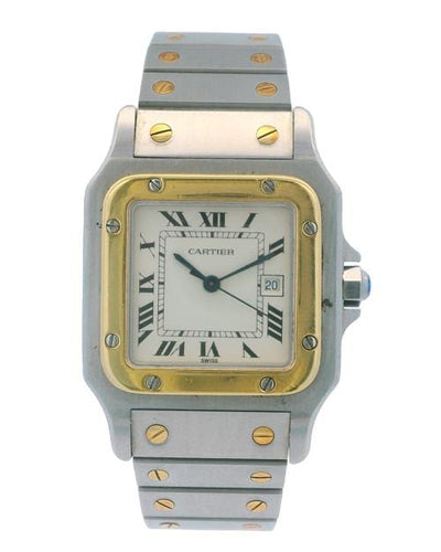 Montre Cartier "Santos Carrée" Watch - Stainless steel & Yellow Gold 58 Facettes