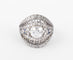 Bague 52.5 Bague dôme taille ancienne en platine, diamant central et saphirs 58 Facettes 1