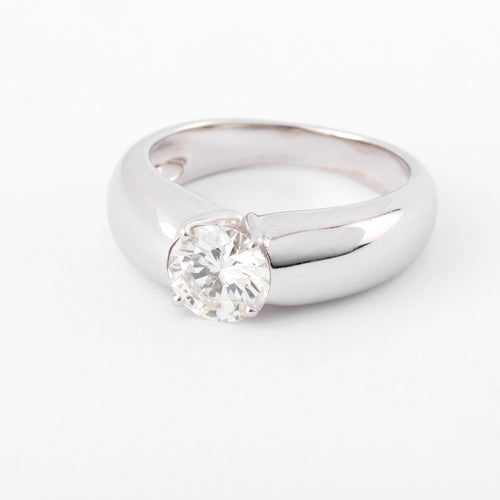 Bague 53 Bague solitaire en or gris 18k et diamant 1,11 ct 58 Facettes 1