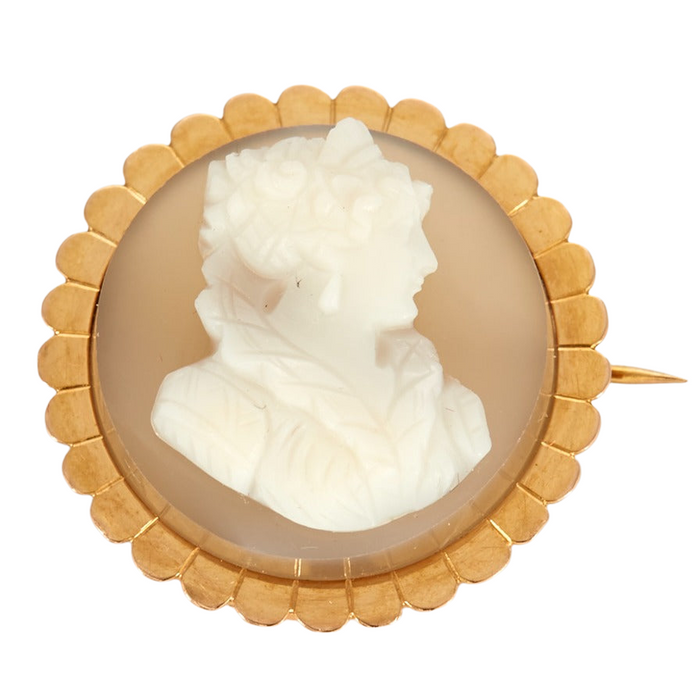 Broche Broche en or jaune camée agate 58 Facettes DV0694-2