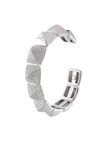 18-carat white gold diamond pavé bracelet Pyramide Bracelet 58 Facettes 210016