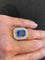 Bague Bague style Art-Deco or blanc, saphir et diamants 58 Facettes