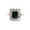 Bague 47 Bague Or blanc Tourmaline Diamants 58 Facettes