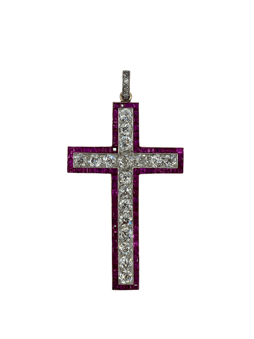 Pendentif Croix Diamants Rubis 58 Facettes 36601015