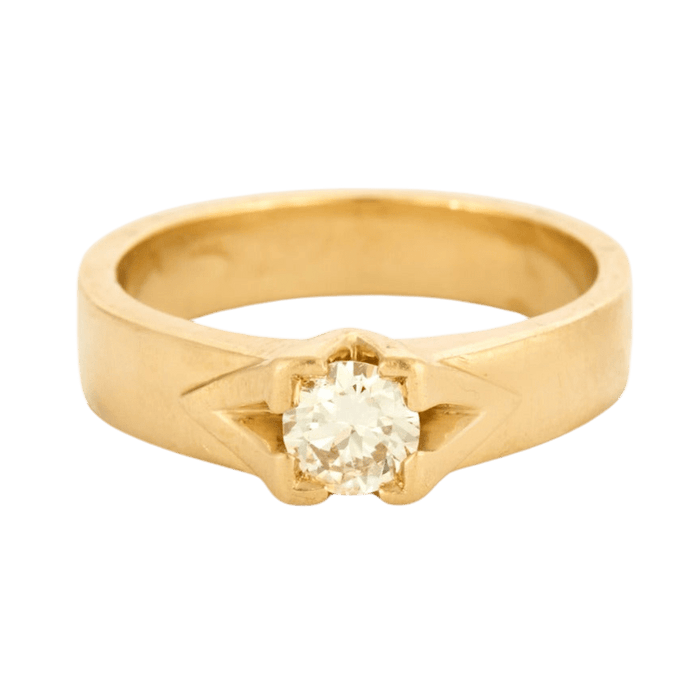 63 Bague solitaire or jaune et diamant 58 Facettes DV0738-1-63-2