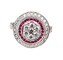 Bague 57 Bague or blanc diamants et rubis 58 Facettes AB308