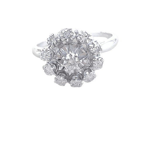 Bague 59.5 Bague de fiançailles Vintage or gris diamants 58 Facettes AA 1699