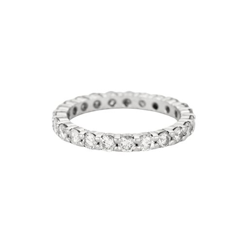 Bague 55 Alliance dite américaine en or gris et diamants 58 Facettes 127210119557