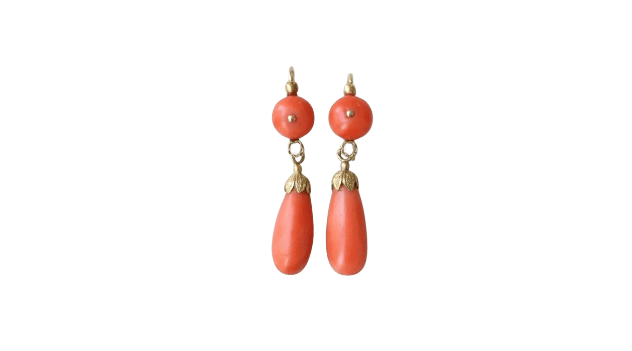 Boucles d'oreilles Boucles d'oreilles gouttes corail 58 Facettes