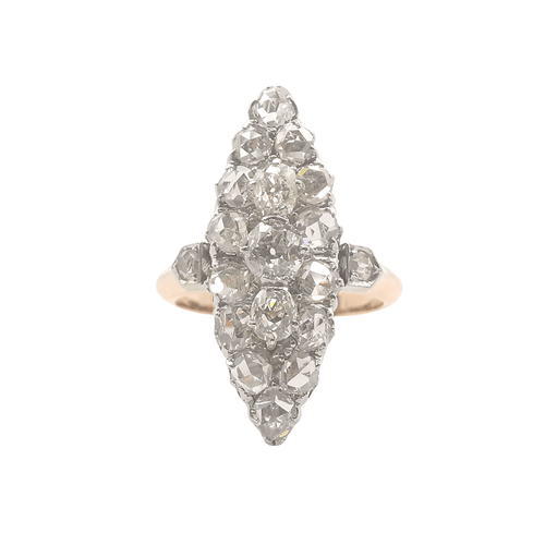 Bague 55 Bague vintage Or rose platine & Diamants 58 Facettes