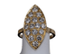 Bague 53.5 Bague marquise or jaune pavé de diamants 58 Facettes BA 124