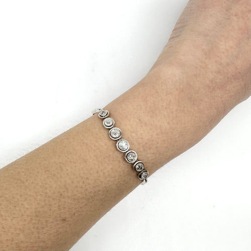 Bracelet Bracelet rivière de diamants en or blanc 750 58 Facettes Z1351323