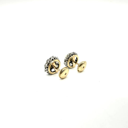 Earrings Yellow gold earrings and platinum, pearls and diamonds 58 Facettes Z1351594