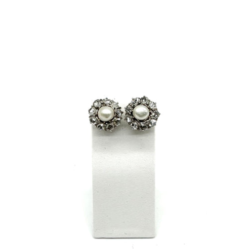 Earrings Yellow gold earrings and platinum, pearls and diamonds 58 Facettes Z1351594