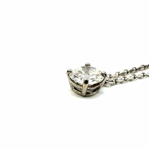 Collier Collier solitaire en or blanc 750 et diamant 1,03 ct 58 Facettes Z1351595