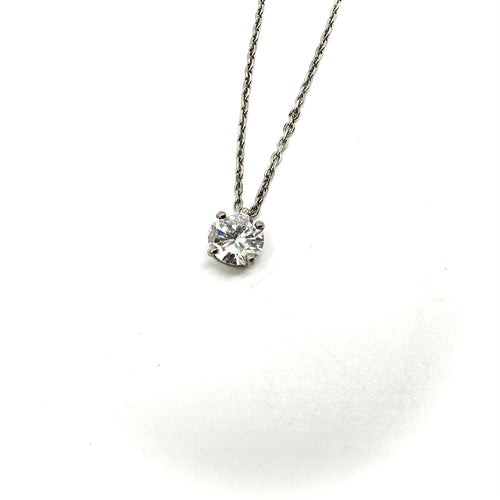 Collier Collier solitaire en or blanc 750 et diamant 1,03 ct 58 Facettes Z1351595