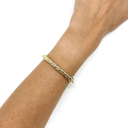 Гривна Гривна Връзка палма от жълто злато 750 с халка закопчалка 58 Facettes Z1351638