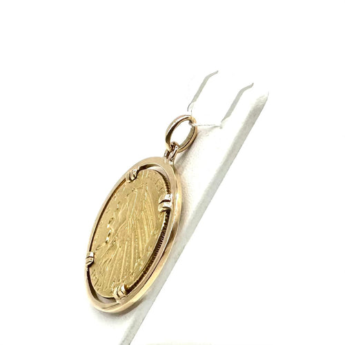 Vedhæng Vedhæng møntholder med indianerhoved i 750 gult guld 58 Facettes Z1351644