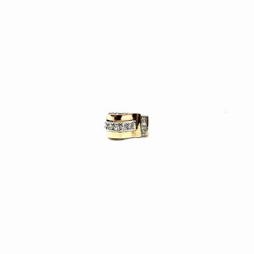 Bague 52 Bague tank en platine et or rose 750 avec diamants 58 Facettes Z1351810