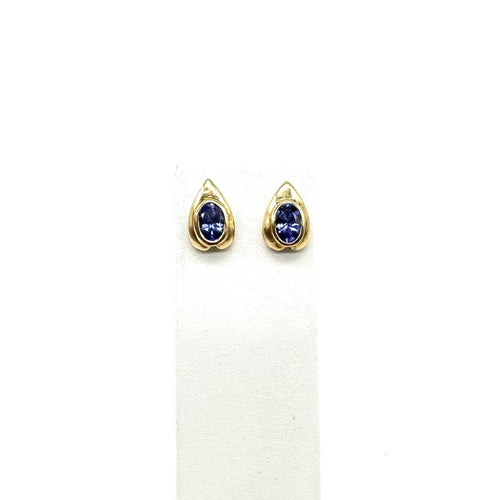 Boucles d'oreilles Boucles d’oreilles en or jaune 750 ornées de tanzanites 58 Facettes Z1351820