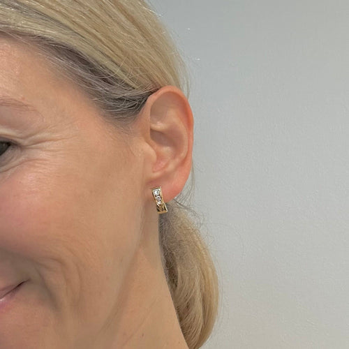 Øreringe Trilogie-øreringe i 750 gult guld og diamanter 58 Facettes Z15B50540