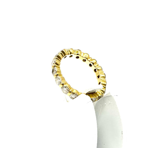 Bague 54 Alliance tour complet en or jaune 18k et diamants 58 Facettes Z15B51149