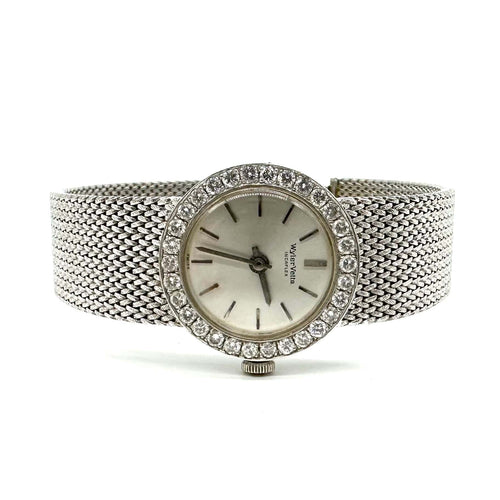 Relógio Wyler Vetta - Relógio de senhora em ouro branco e diamantes 58 Facettes Z15B51433