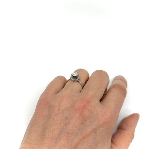 Bague 50 Solitaire - Bague en or blanc 750 avec diamant brillant 0,62 ct 58 Facettes Z15B51453