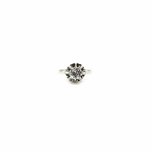 Bague 50 Solitaire - Bague en or blanc 750 avec diamant brillant 0,62 ct 58 Facettes Z15B51453