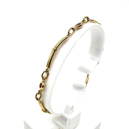 Bracelet Bracelet en or jaune 750 millièmes et rubis 58 Facettes Z15B51461